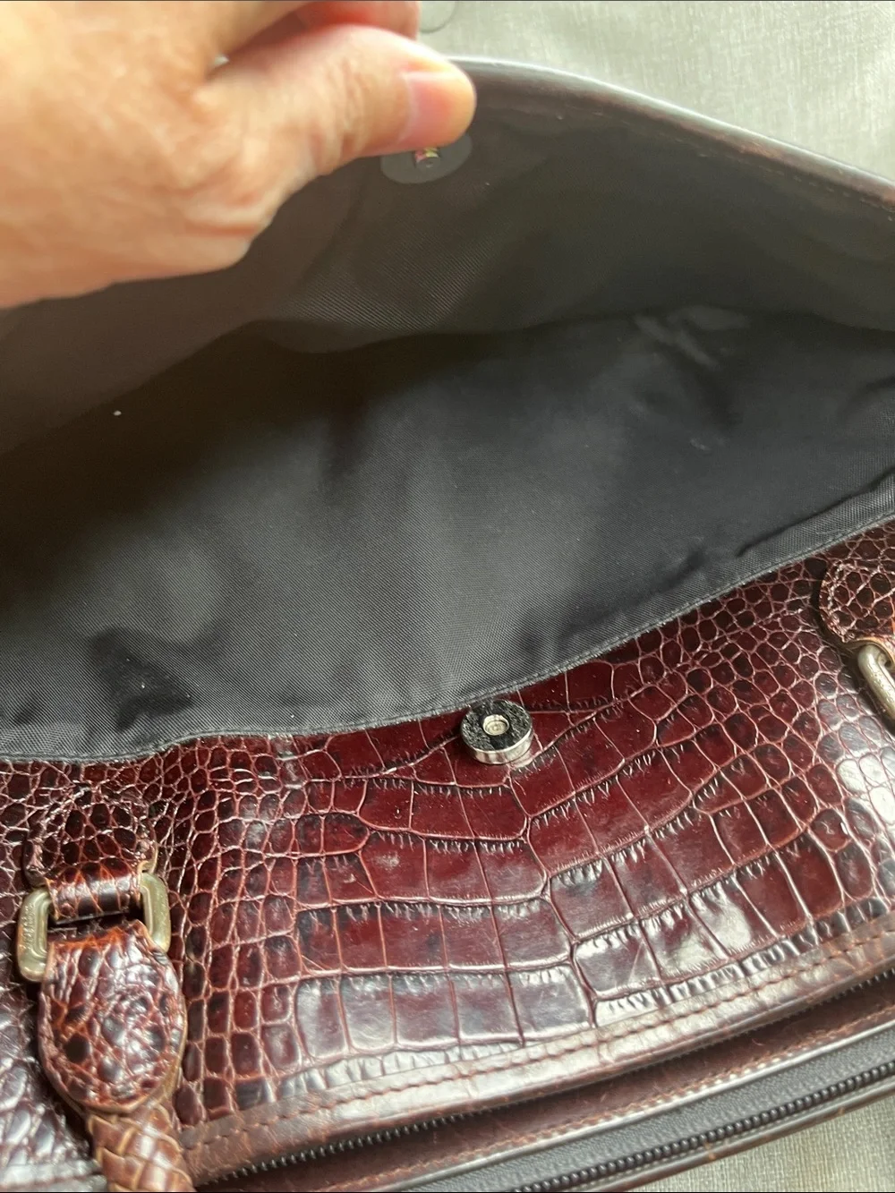 BRIGHTON Embossed Leather Attaché/Laptop Bag